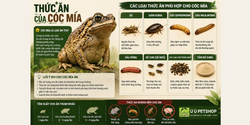 Thức ăn của Cóc Mía