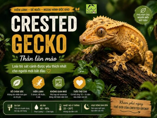 Crested Gecko – Đặc Điểm & Kinh Nghiệm Chăm Sóc Thằn Lằn Mào