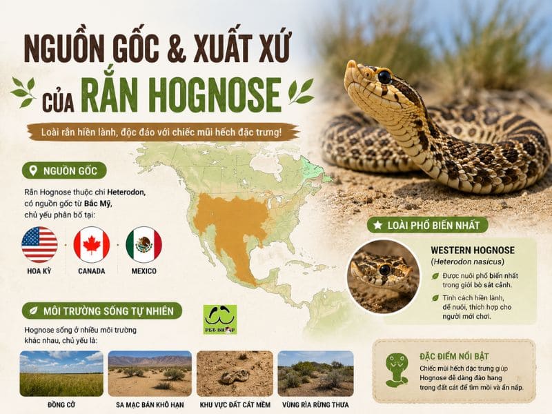 Nguồn gốc & xuất xứ Rắn Hognose