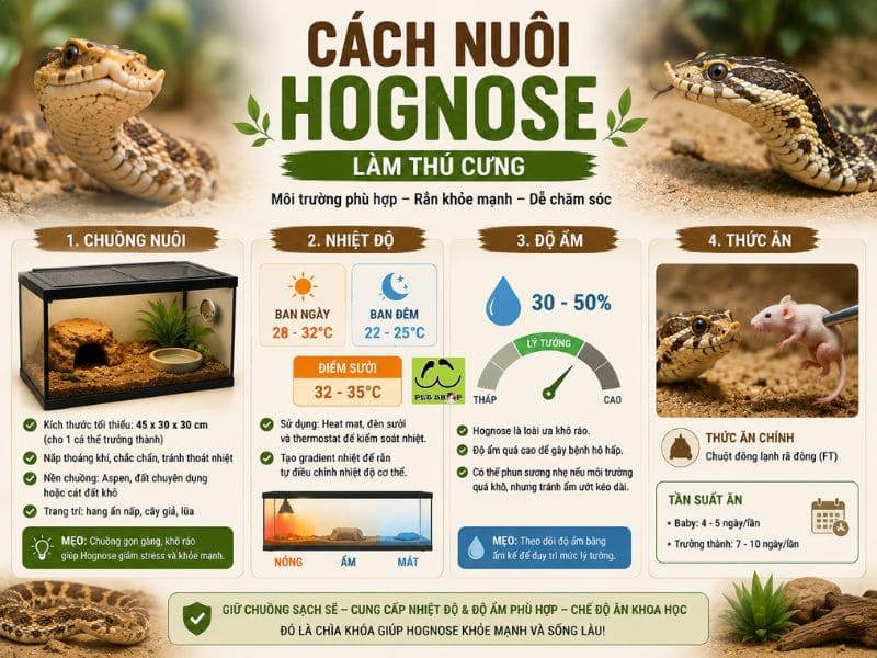 Cách nuôi Hognose làm thú cưng