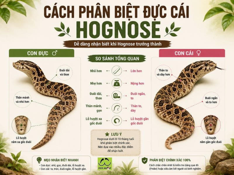 Cách phân biệt đực cái Hognose
